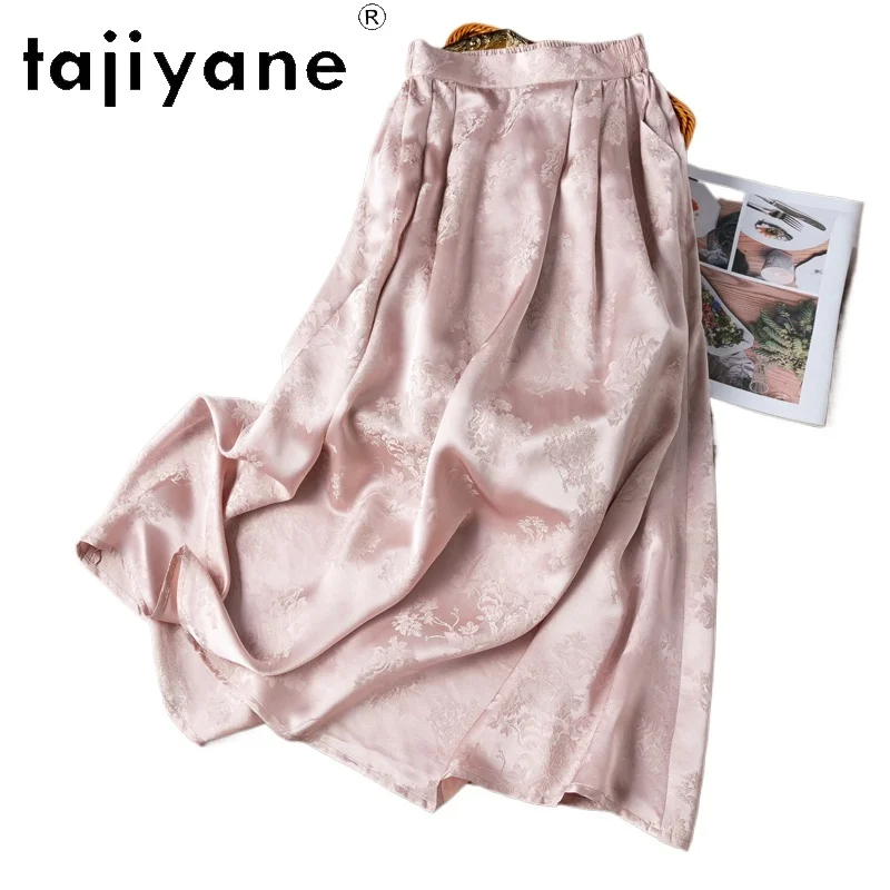 

TAJIYANE 100% Natural Mulberry Silk Womens Skirts Summer Clothes 2024 Women Trending Fashion Long Skirt for Women Топ С Юбкой