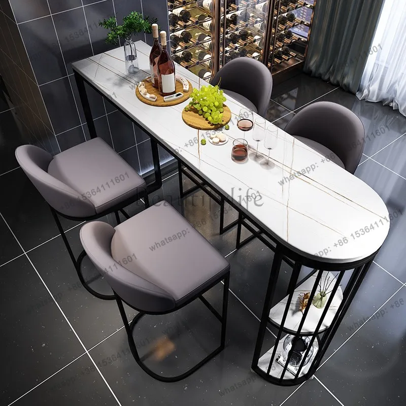 Nordic rock slab bar table simple household light luxury family partition wall high table