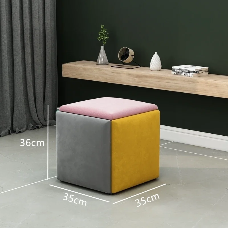 Nordic Stools Creative Dice 5 in 1 Rubik\'s Cube Foldable Simple Shoe Changing Ottomans Household Ins Living Room Furniture