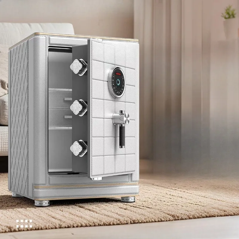 Leather wrapped all-steel smart fingerprint password all-steel safe