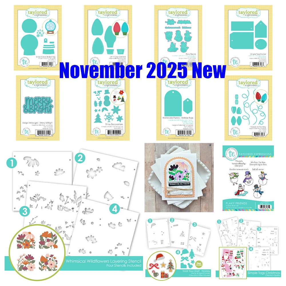 

Watercolor Panels Whimsical Wildflowers Metal Cutting Dies Stamps Stencils DIY Scrapbook Handmade Photo Album 2025 November New