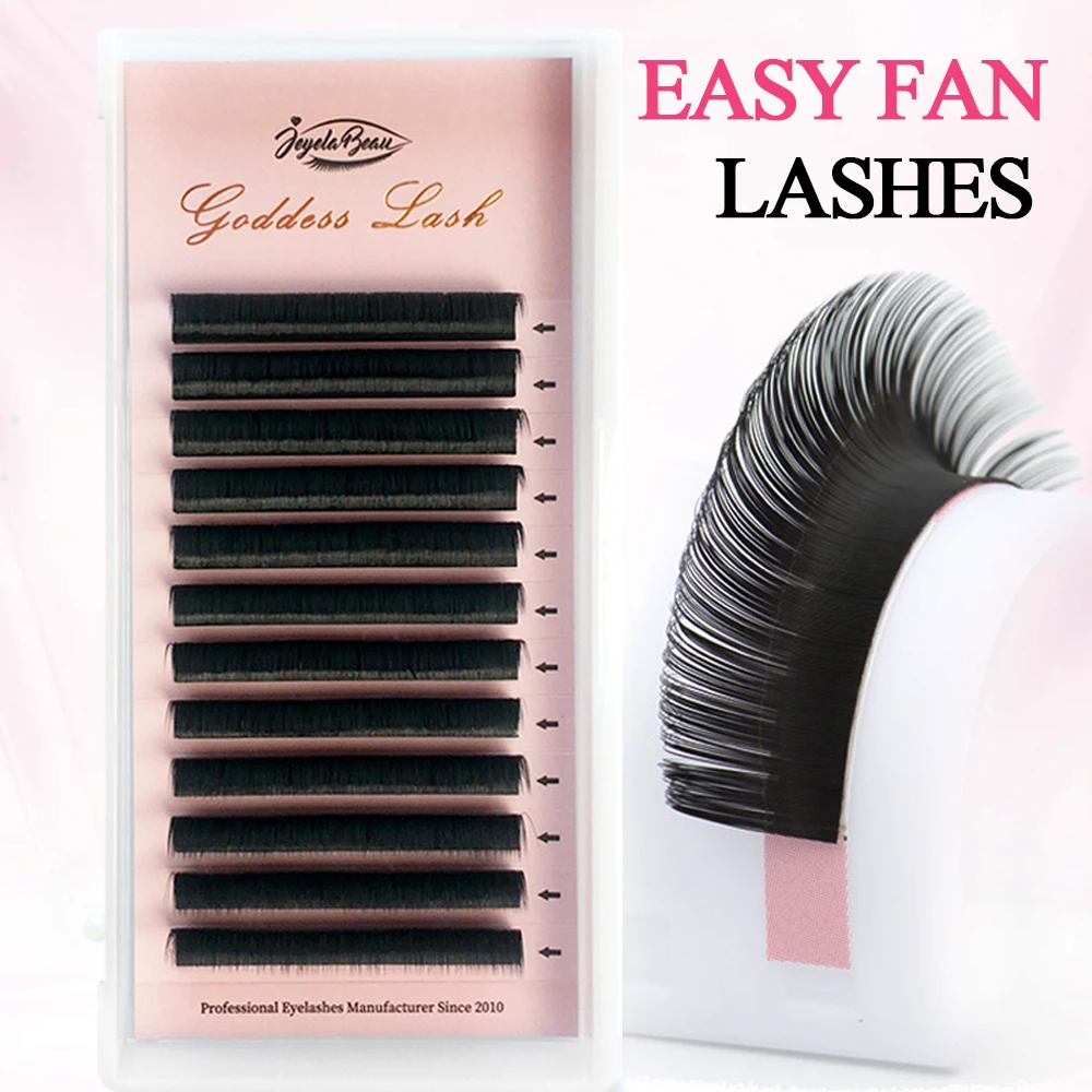 Easy Fan Lashes False Eyelash Extensions Supplies Faux Mink Eyelashes Fanning Cils Auto Blooming Natural Russian Volume Lashes