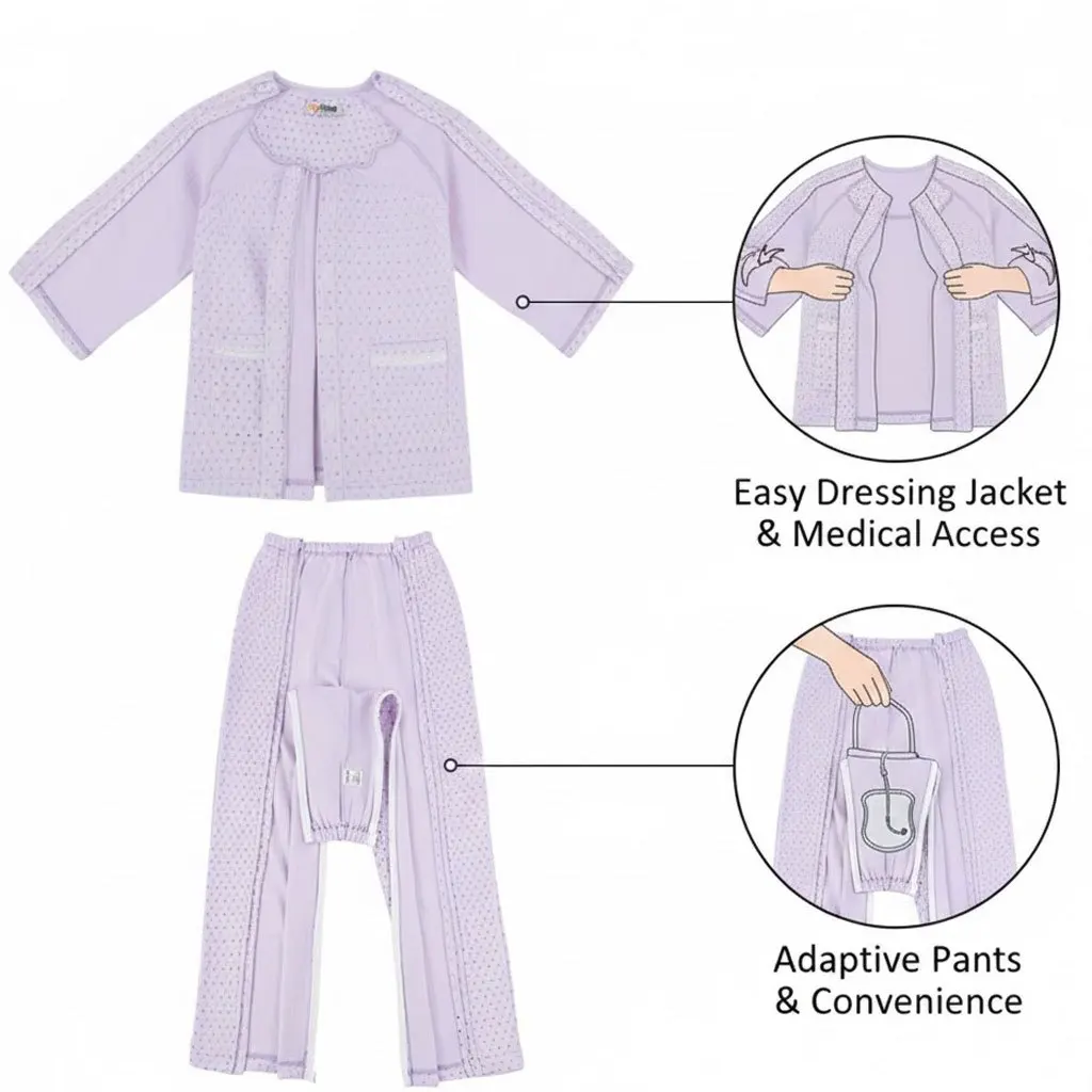 Easy-Dress adaptieve broek: lichtgewicht broek met volledige ritssluiting aan de zijkant voor senioren, rolstoelgebruikers en gehandicapten (lente/zomer)