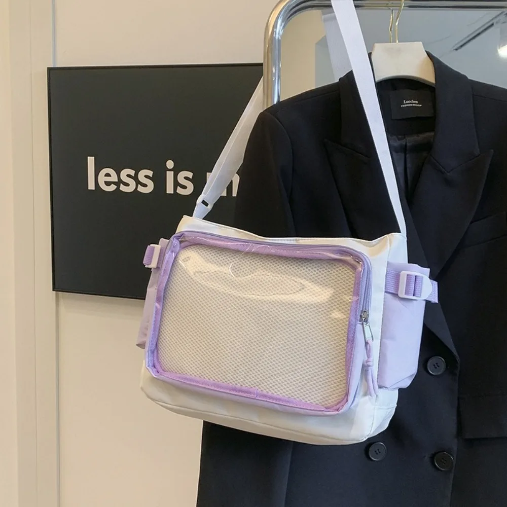Fashion Transparent Ita Bag Large Capacity College Style Shoulder Bag Canvas Jk Handbag Women Tote Bag College Style image 2