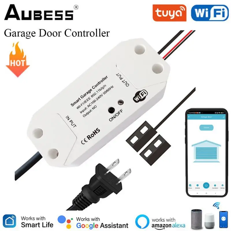 

Tuya WiFi Smart Garage Door Opener Controller Smart Home Smart Life APP Remote Controll Timing Works with Alexa Google Home