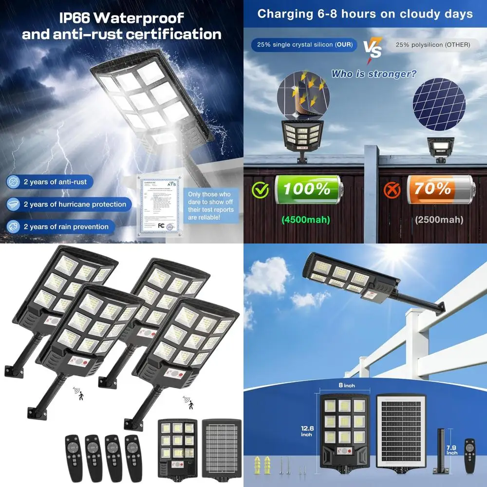 

Уличные светодиодные светильники 5730LED с датчиком от заката до рассвета, 4 шт., IP66 водонепроницаемые, для двора, сада, парковки