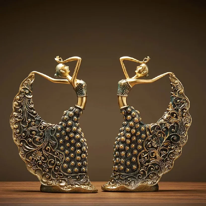 Peacock Dancer Model Luxury Atmosphere Decoration Home Living Room Decoration Ceramic Abstract Sculpture Art Decoration Statue