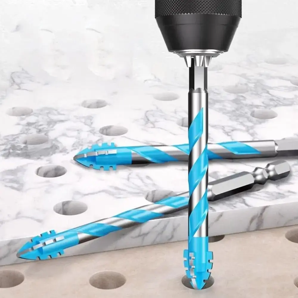 Four-Edged Triangle Tile Drill Set Precision Drilling High Hardness Eccentric Drill 6/8/10/12mm Hole Opener Tile Drill Bit Tile