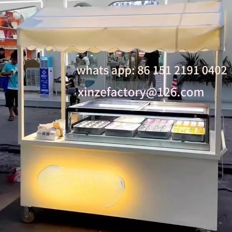 Customizable mobile coffee cart Outdoor snack barbecue stall cart Multifunctional ice cream display truck Commercial