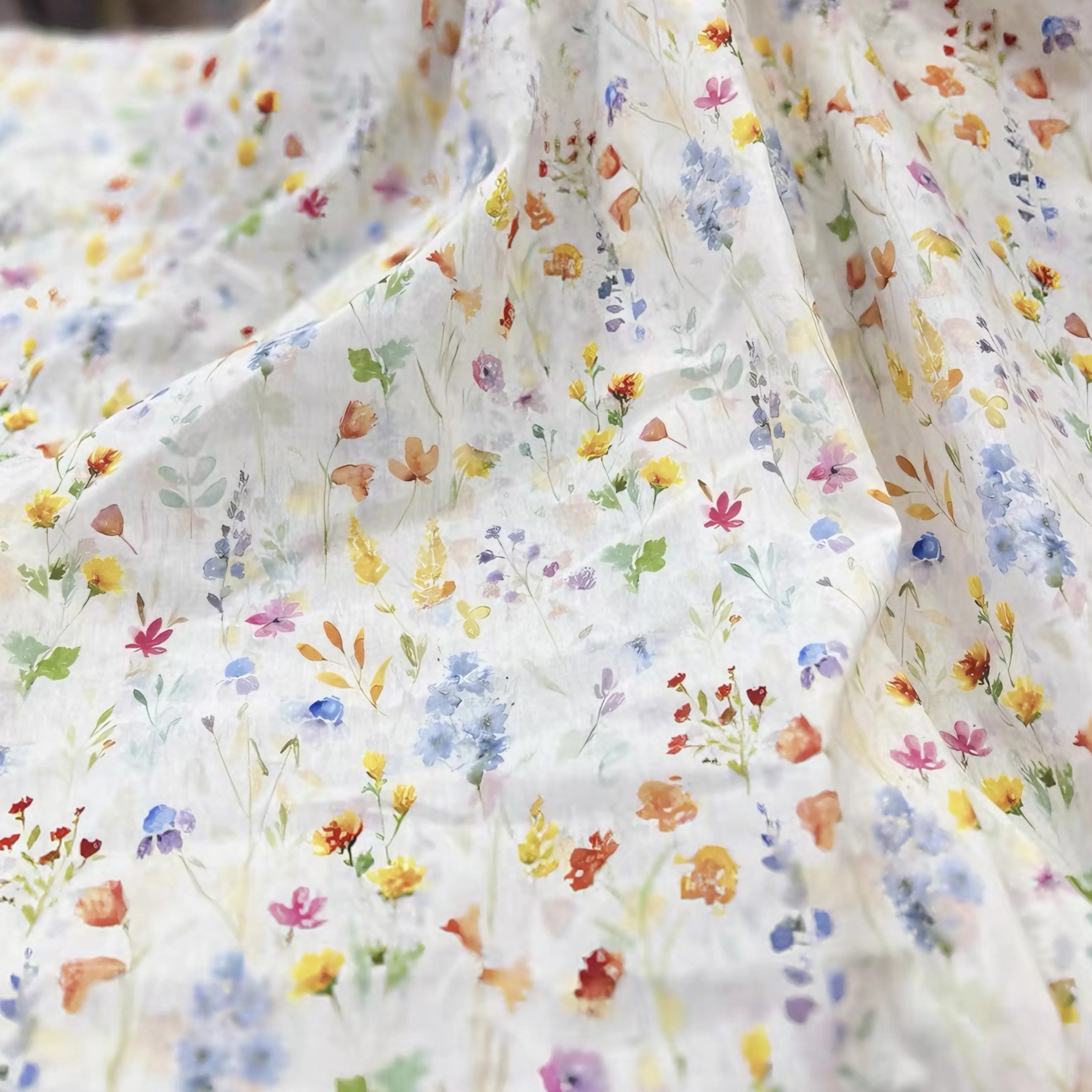 Colorful Meadow Floral Cloth By The Meter Handcraft Textile Supply For Window Curtain Sofa Cushion Cover Pillowcase Tablecloth H