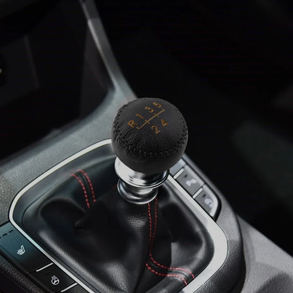 For Hyundai Elantra I30 for Kia Forte Soul MT Gear Shift Knob Cover 5 Speed Manual Leather Gear Collars Protector Accessories