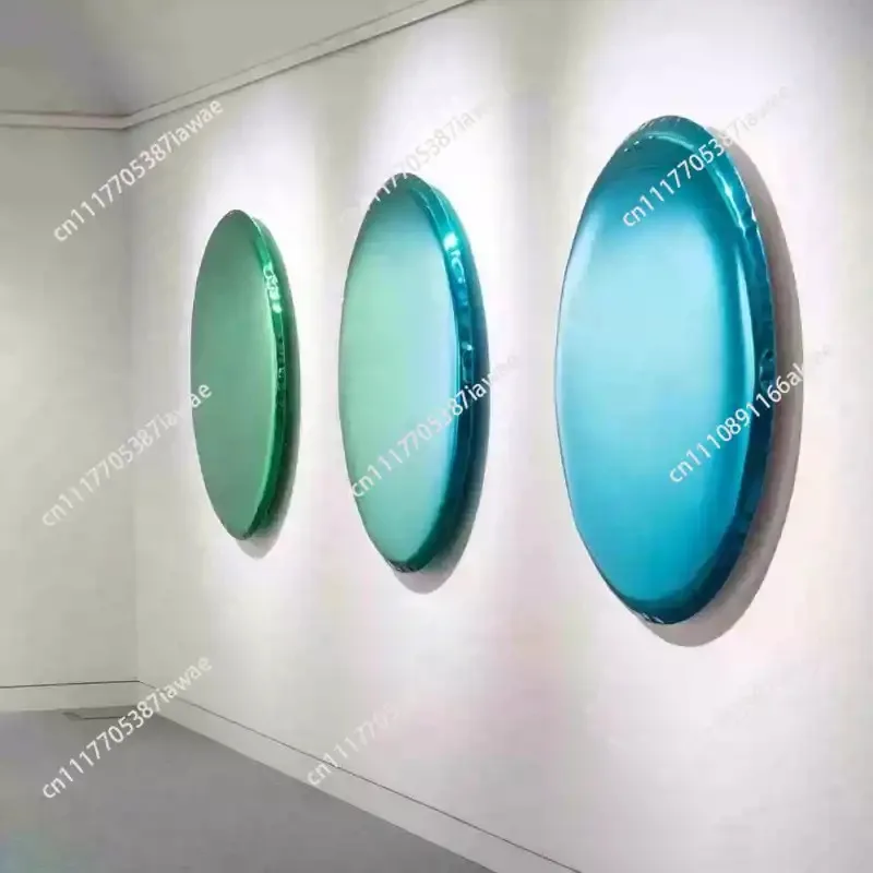 Colorful Electroplated Stainless Steel Round Wall Mirror Minimalist Wall-mounted Decorative Mirror Living Room Hallway Bathroom