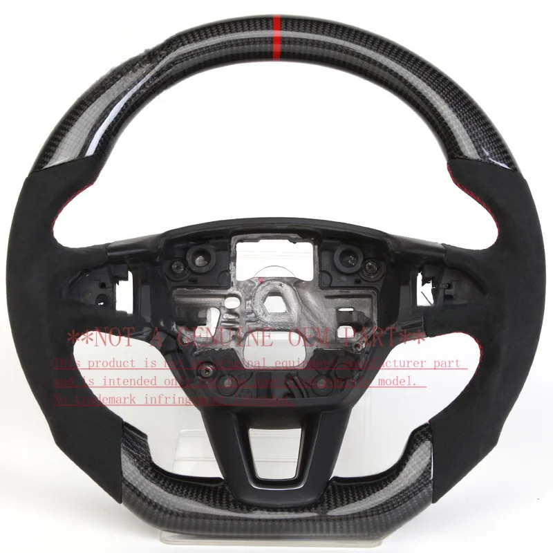 For Ford Steering Wheel Horn Cover Focus Alcantara Carbon Fiber Sport Custom  Shell Decorative