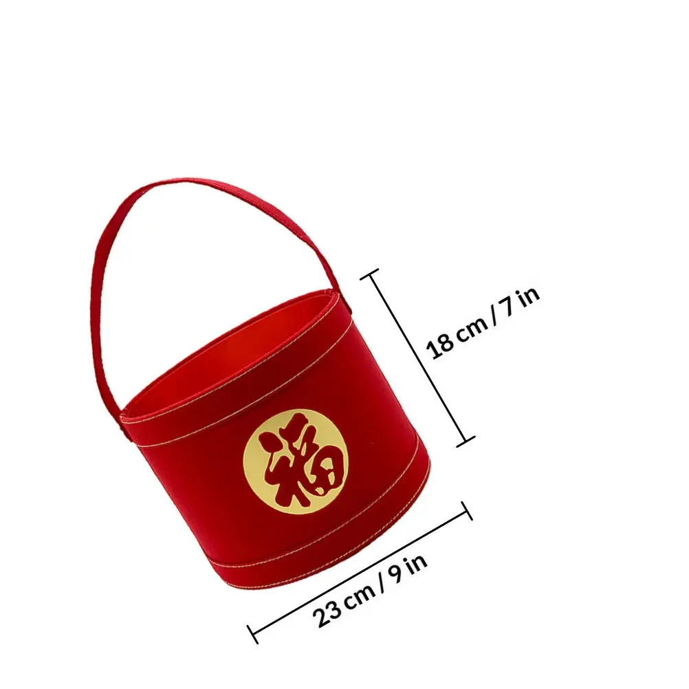 1Pcs Fu Character Embracing Bucket Chinese New Year Flower Arrangement Container Desktop Flower Holder Elegant Home Decor Gift