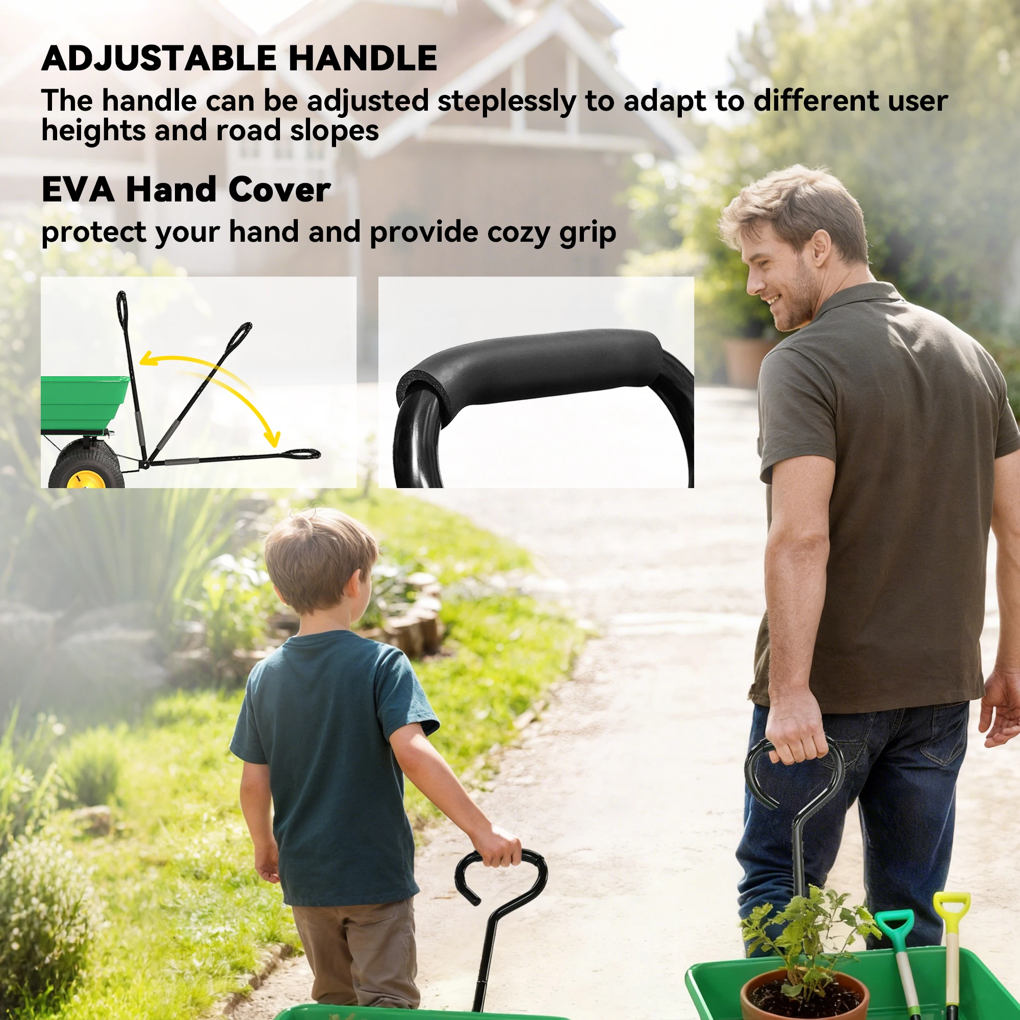 New Garden Heavy Duty Utility 4 Wheel Trolley Cart Dump Wheelbarrow Tipper Truck