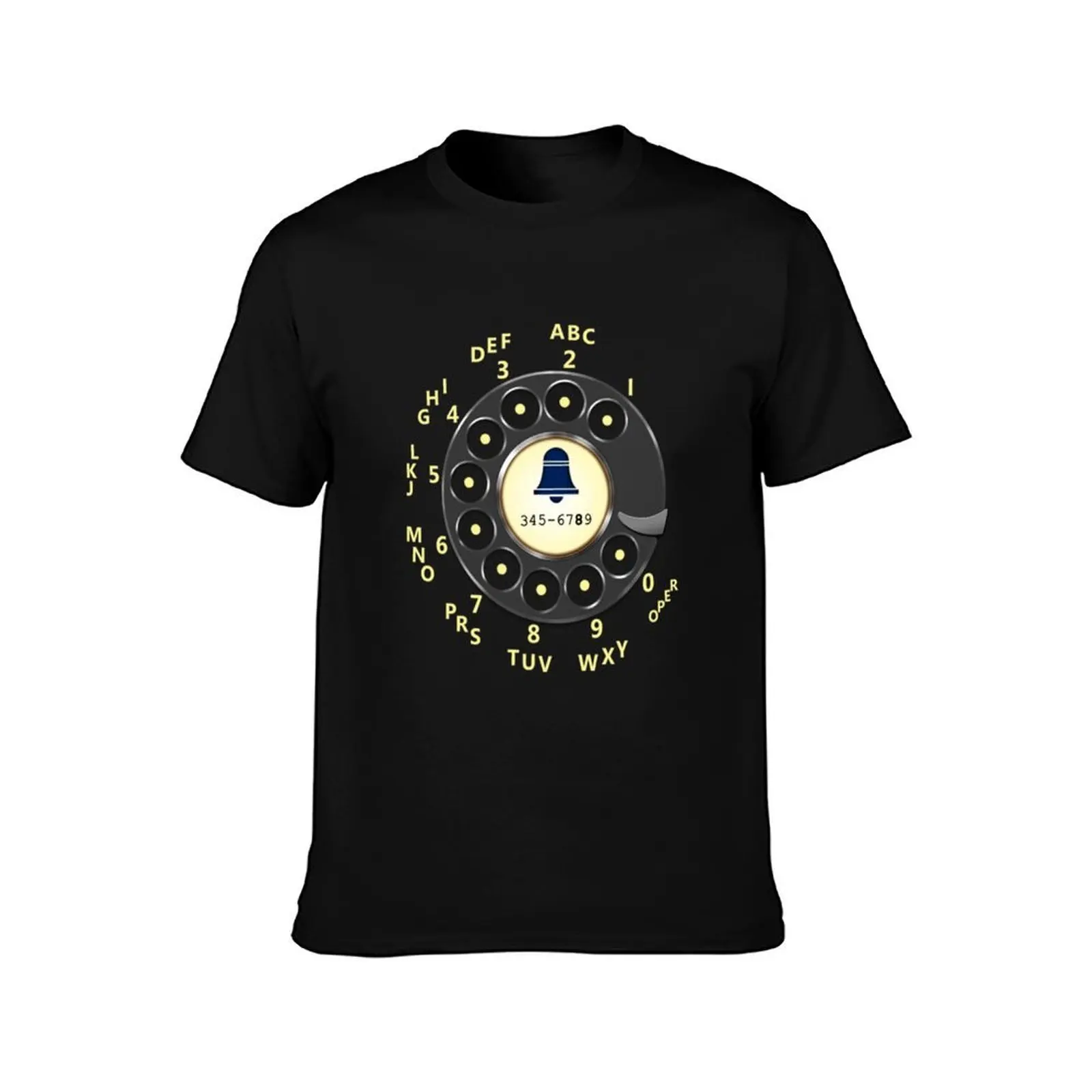 Rotary Dial - Telephone T-Shirt, Summer Casual Cotton Tee, Oversized Streetwear Tops, Vintage Graphic Print, Unisex Men Women