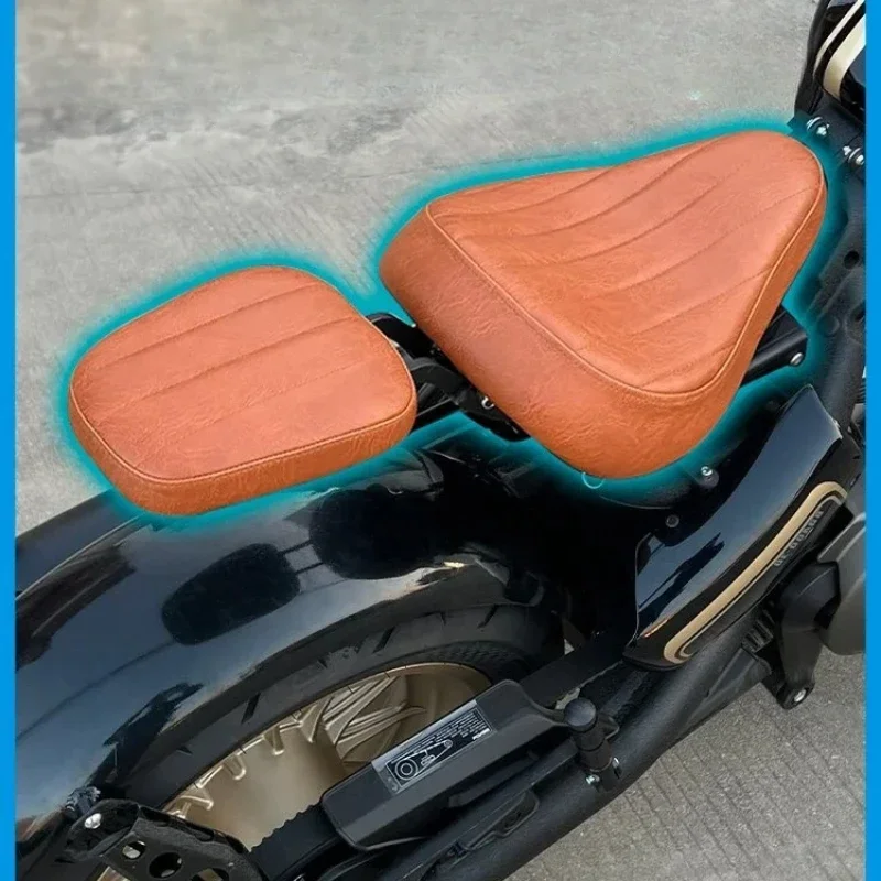 B-M Suitable for Benda Napoleon 450 Retro Folding Cushion Hiding Double Cushion bobber Seat Leather Seat