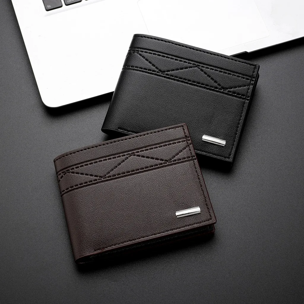 Embossed Wallet Large Capacity Men'S Leather Wallet Multiple Card Slots Wallet Striped For Cash Storage Card Storage Men