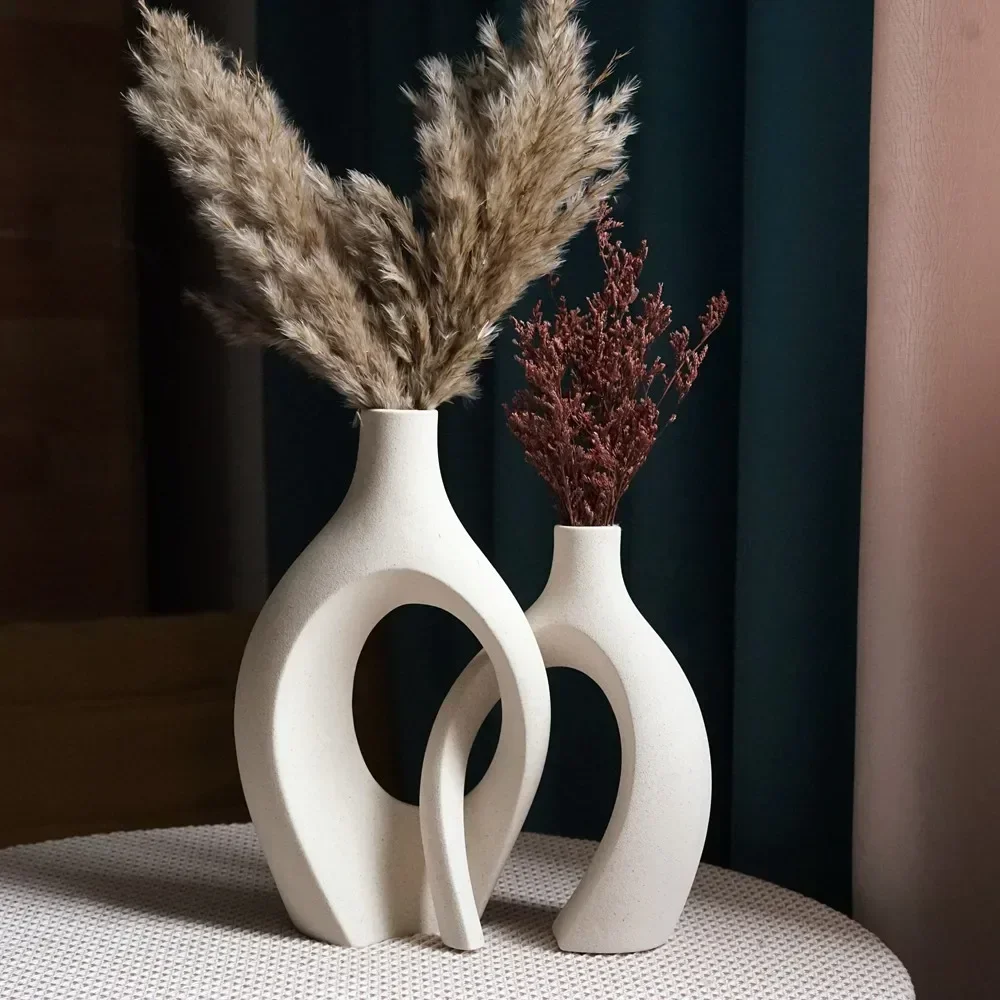 boyouLuxury Decorative Ceramic Vase Home Decoration Accessories Nordic Flower House Interior Living Room Tabletop Modern Art