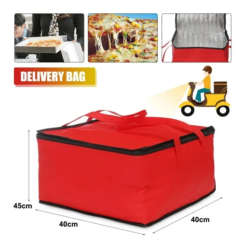 1pc Delivery Bag Pizza Bag Food Thermal Bag Waterproof Insulated Bag Cooler Bag Portable Lunch Bag Ice Pack Folding Picnic Food