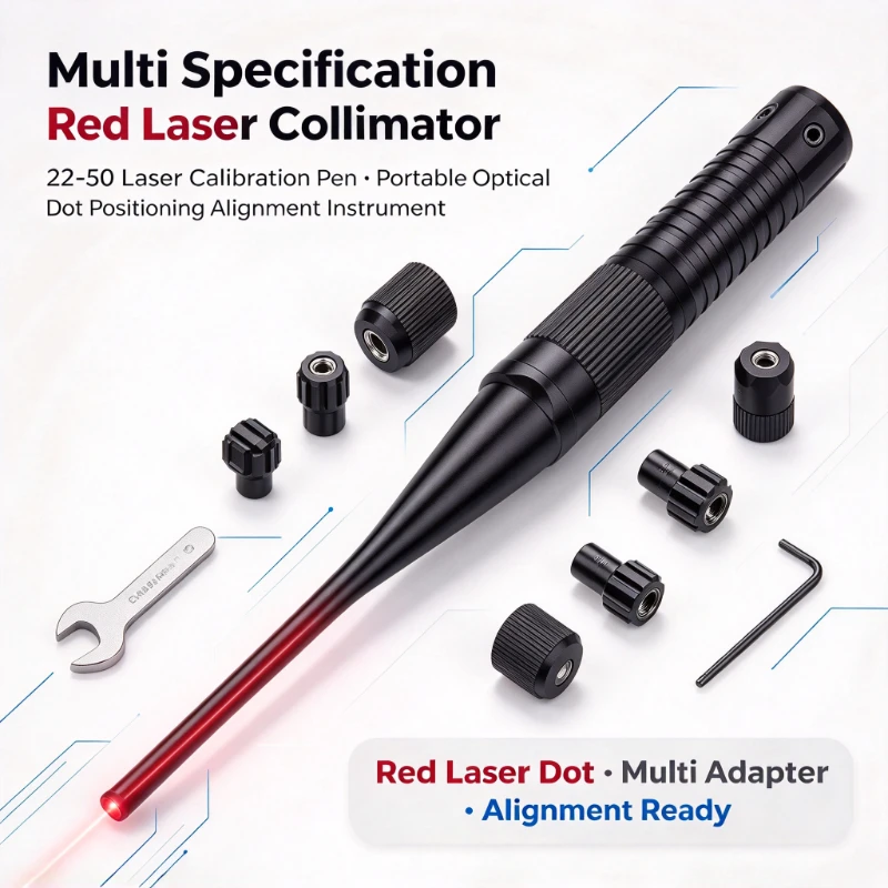 Multi Specification Red Laser Collimator .22-.50 Laser Calibration Pen Portable Optical Dot Positioning Alignment Instrument