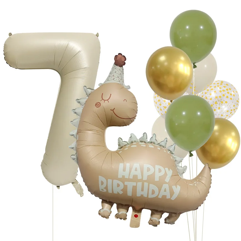 12-teiliges Dinosaurier-Zahlen-Geburtstagsballon-Set, perfekt für Kindergeburtstagsfeiern, Babypartys, Fotohintergründe und festliche Szenendekoration – Detail 10