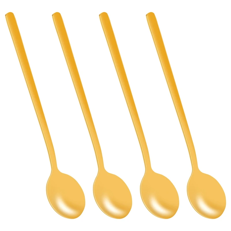 4pcs/Set Round Shape Coffee Spoon Stainless Steel Mini Teaspoons Sugar Dessert Spoon Ice Cream Soup-DTB1