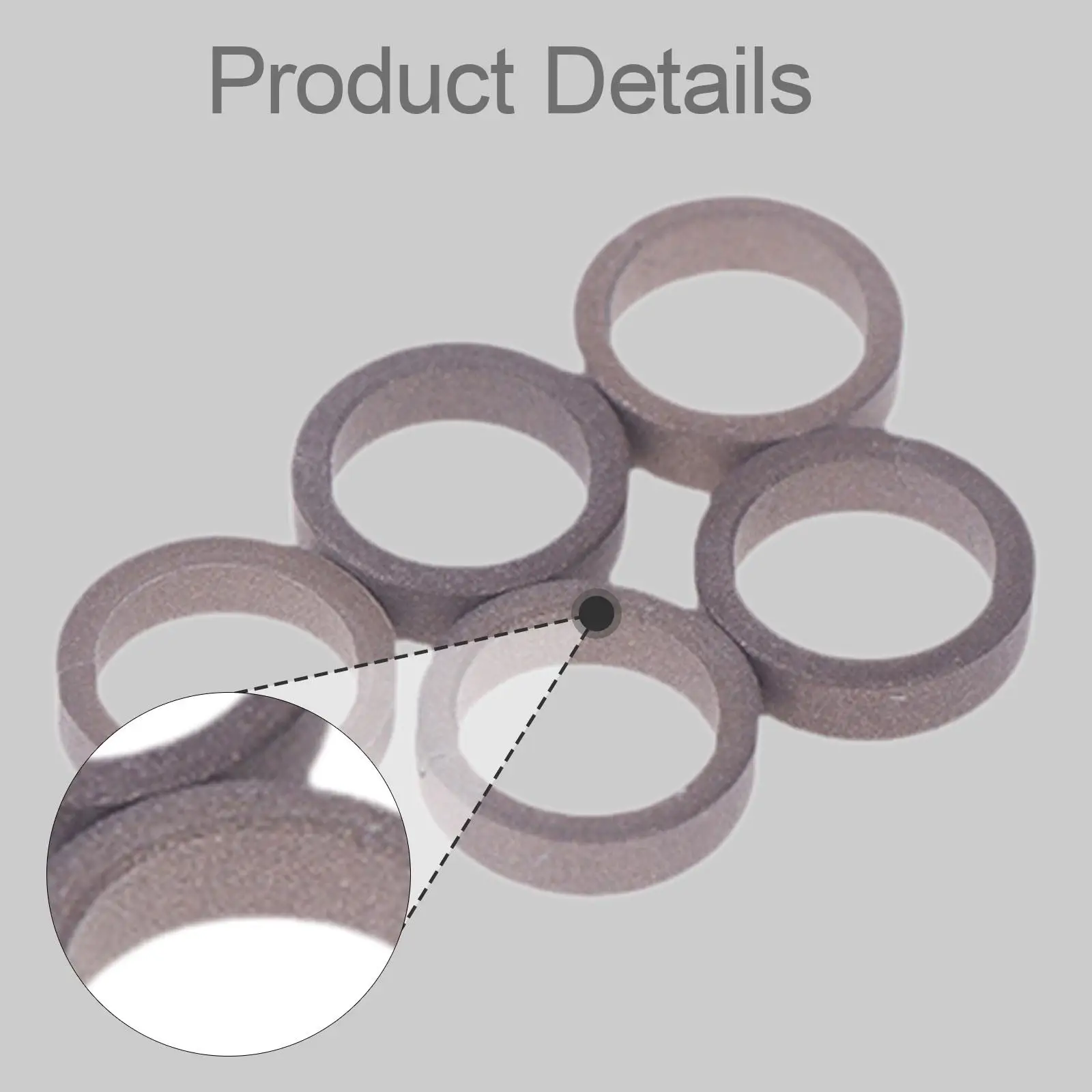 5 Pieces Air Compressor Piston Ring Gray Easy Installation Repair Parts Accessories