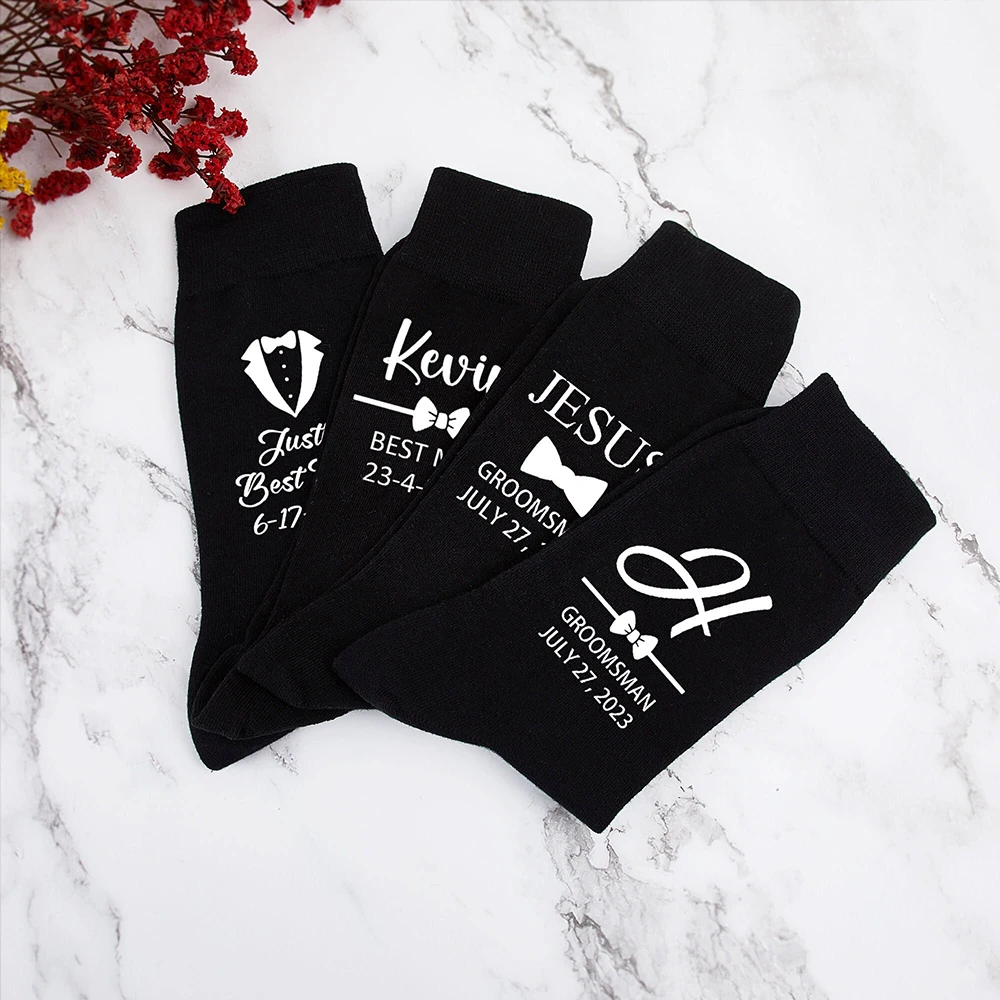 Personalized Custom Men's Long Socks Men's Deodorant Socks Fall Winter Long Tube Cotton Socks Wedding Party Gifts