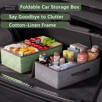 Trunk Storage Box - Large Capacity Car Rear Storage Basket for Vehicles Fabric Foldable Organizer Box - Automotive Storage Conta