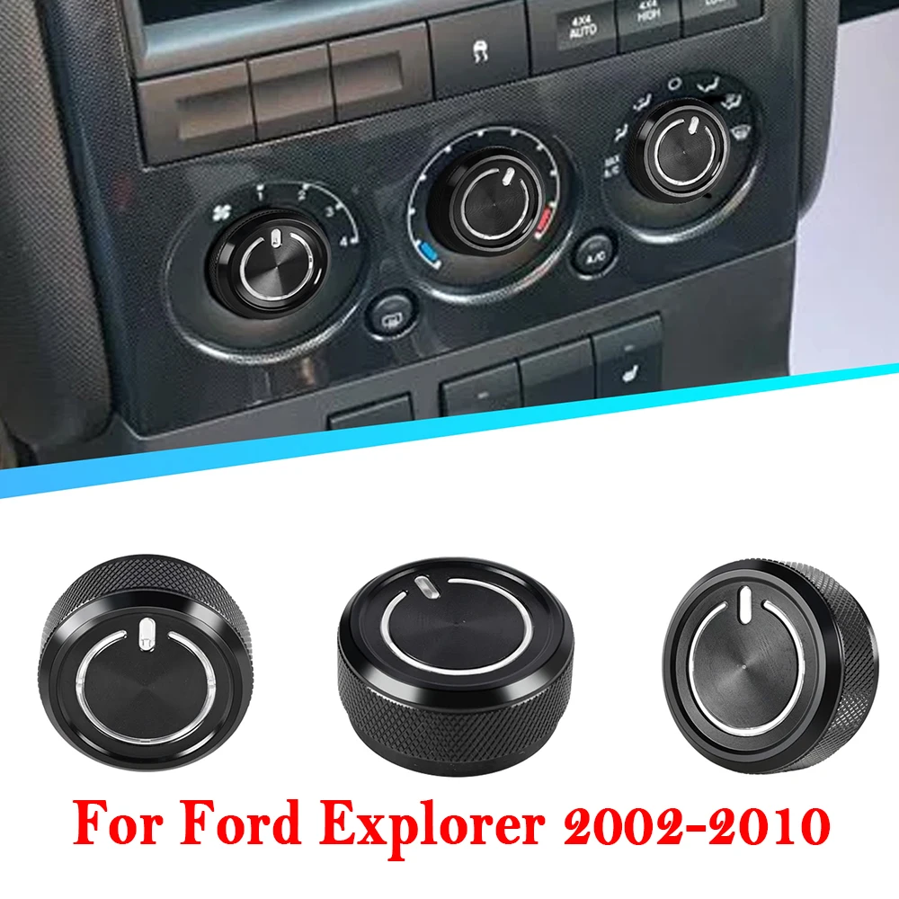 3PCS A/C Heater Control Switch Knob Air Conditioning Temperature Center Control Knob Switch Buttons For Ford Explorer 2002-2010