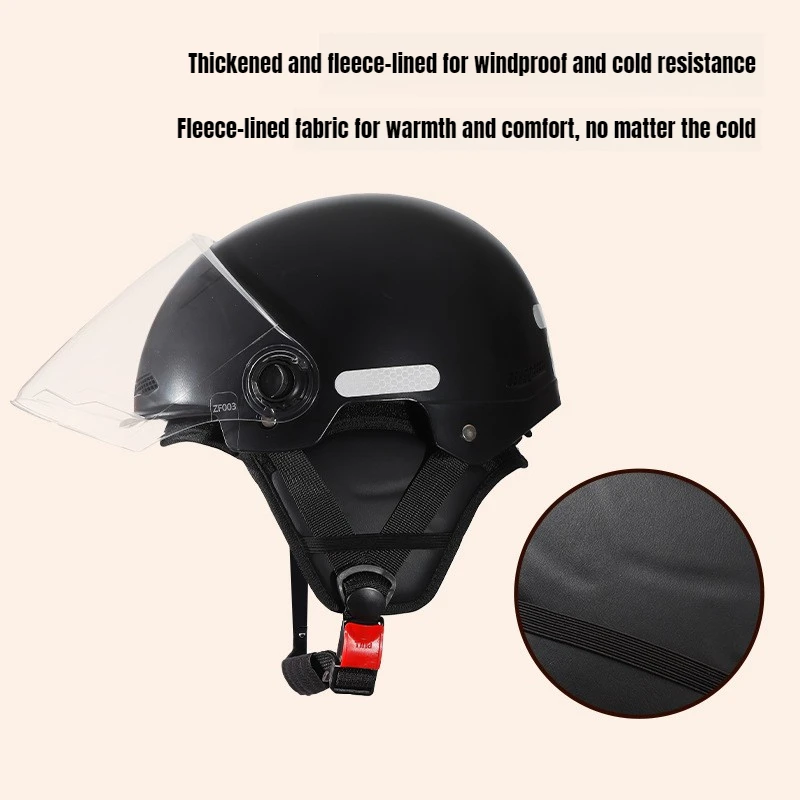Motorcycle Helmet Men Woman Electric Riding Lens Helmet Four Seasons Comfortable Ventilation Adjustable Safety Helmet Capacete