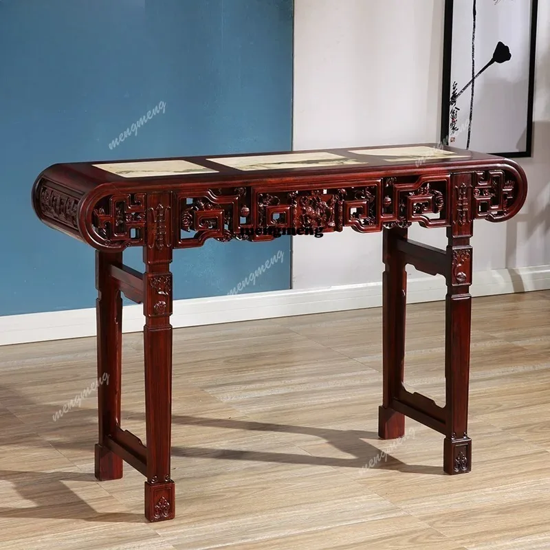 

Solid wood guqin table carved strip case antique qintai entrance strip case table