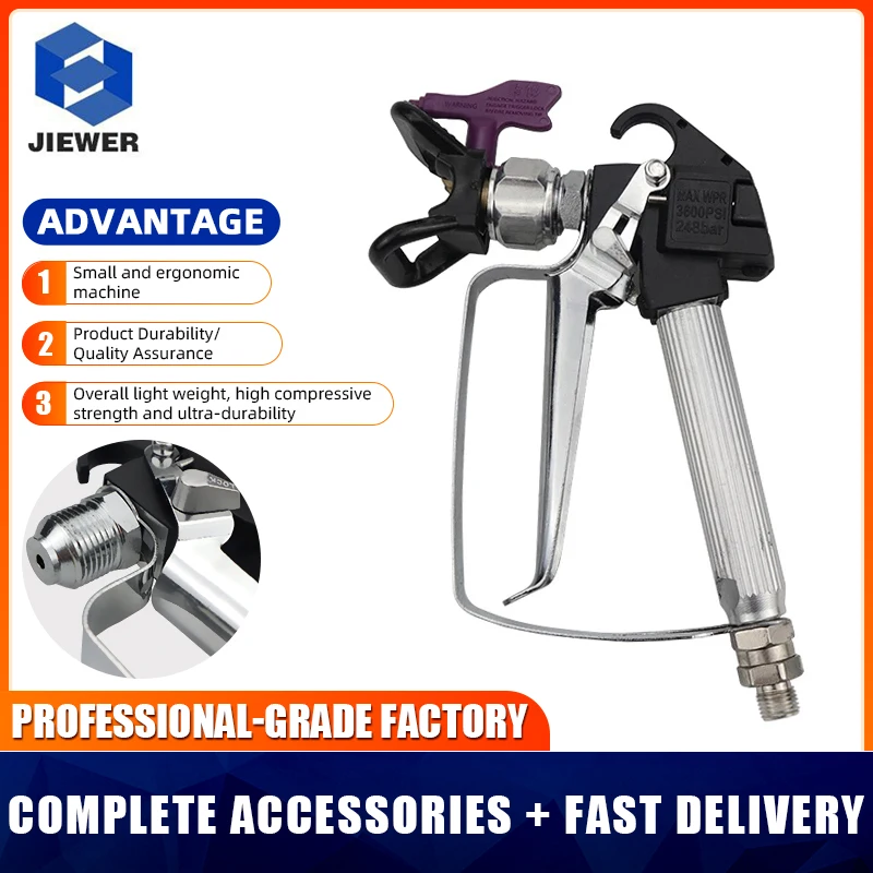 High Pressure Airless Paint Oxidation Aluminum Spray Gun With 517 Spray Tip Nozzle Guard For Wagner Titan Spraying Machine