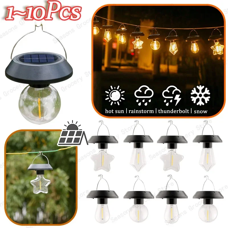 

NEW Solar Tungsten Hanging Lights Outdoor Balcony Rainproof Solar Lights Decoration Terrace Landscape Garden Lights Decoration