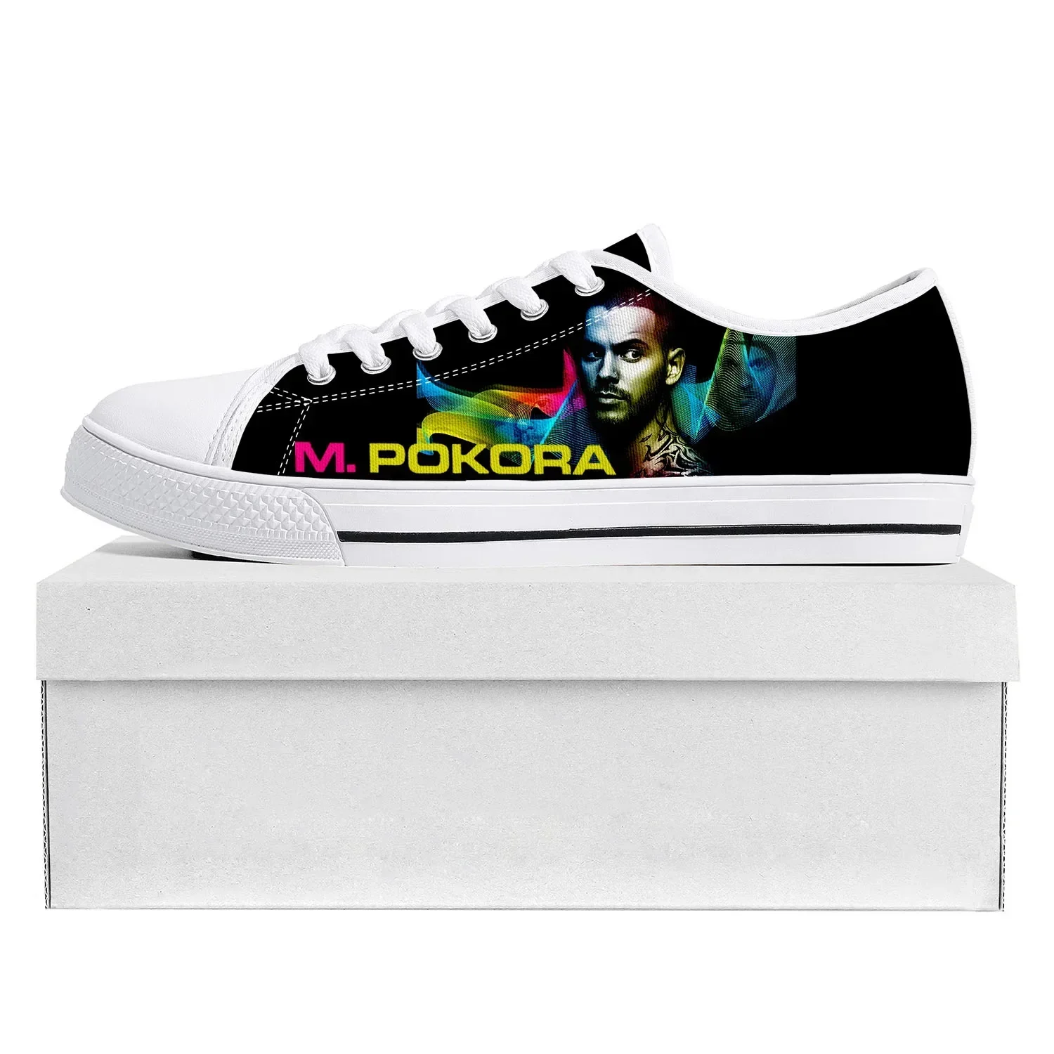 

M Pokora Singer Low Top Sneakers Mens Womens Teenager Canvas High Quality Sneaker Casual Custom Made Shoes Customize DIY Shoe
