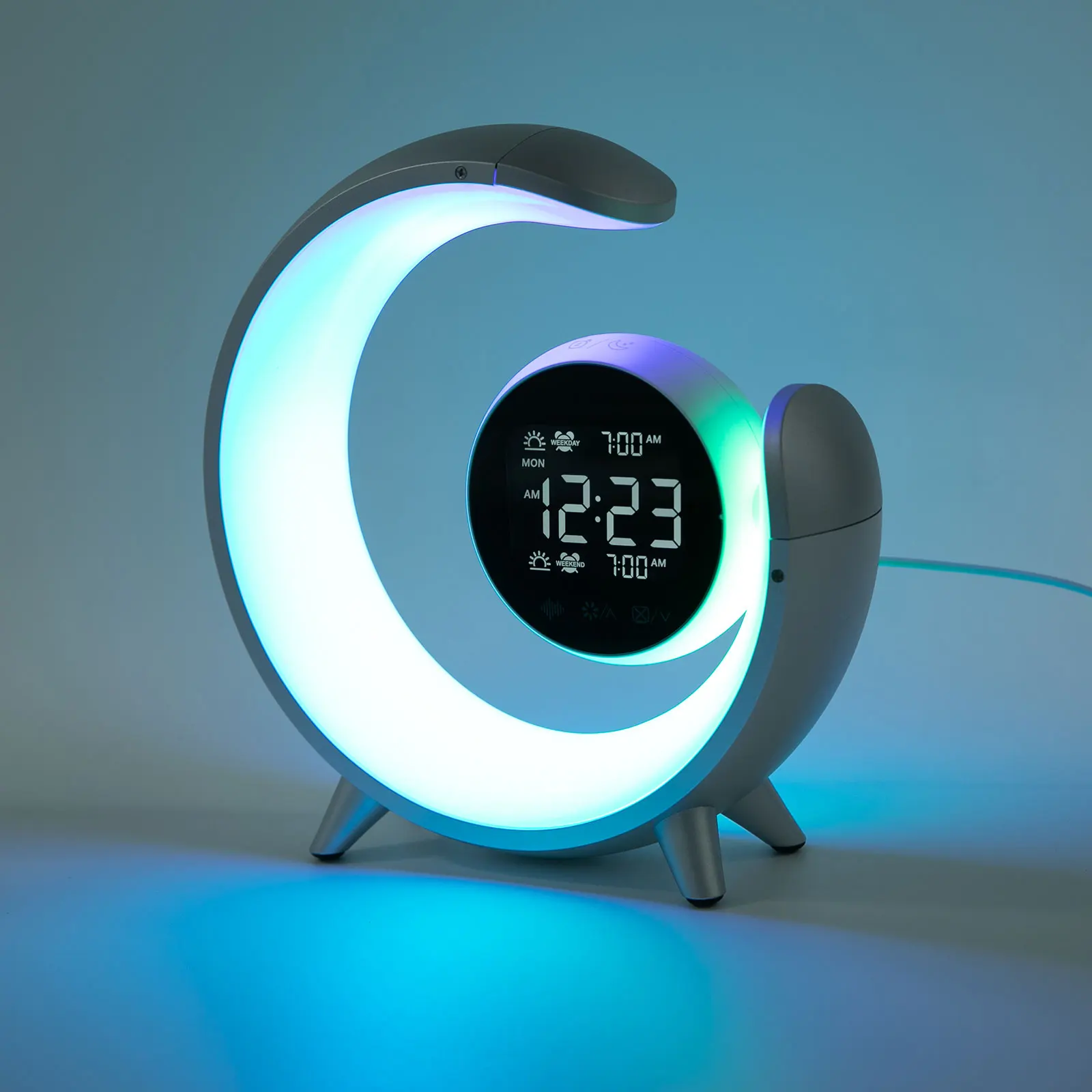 

Умная настольная лампа-ночник для дома, офиса, кабинета, прикроватная лампа 360° ° Иммерсивный звук для спален/игровых комнат