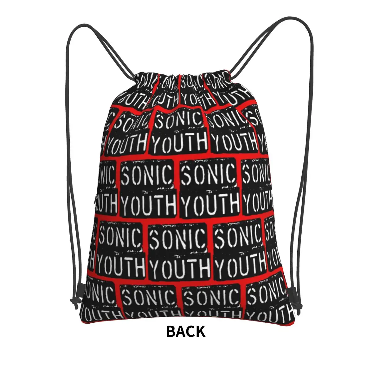 Sonic Youth Rock Band Punk Backpacks Fashion Drawstring Bundle Pocket Sports Bag Book Bags for Man Woman Students
