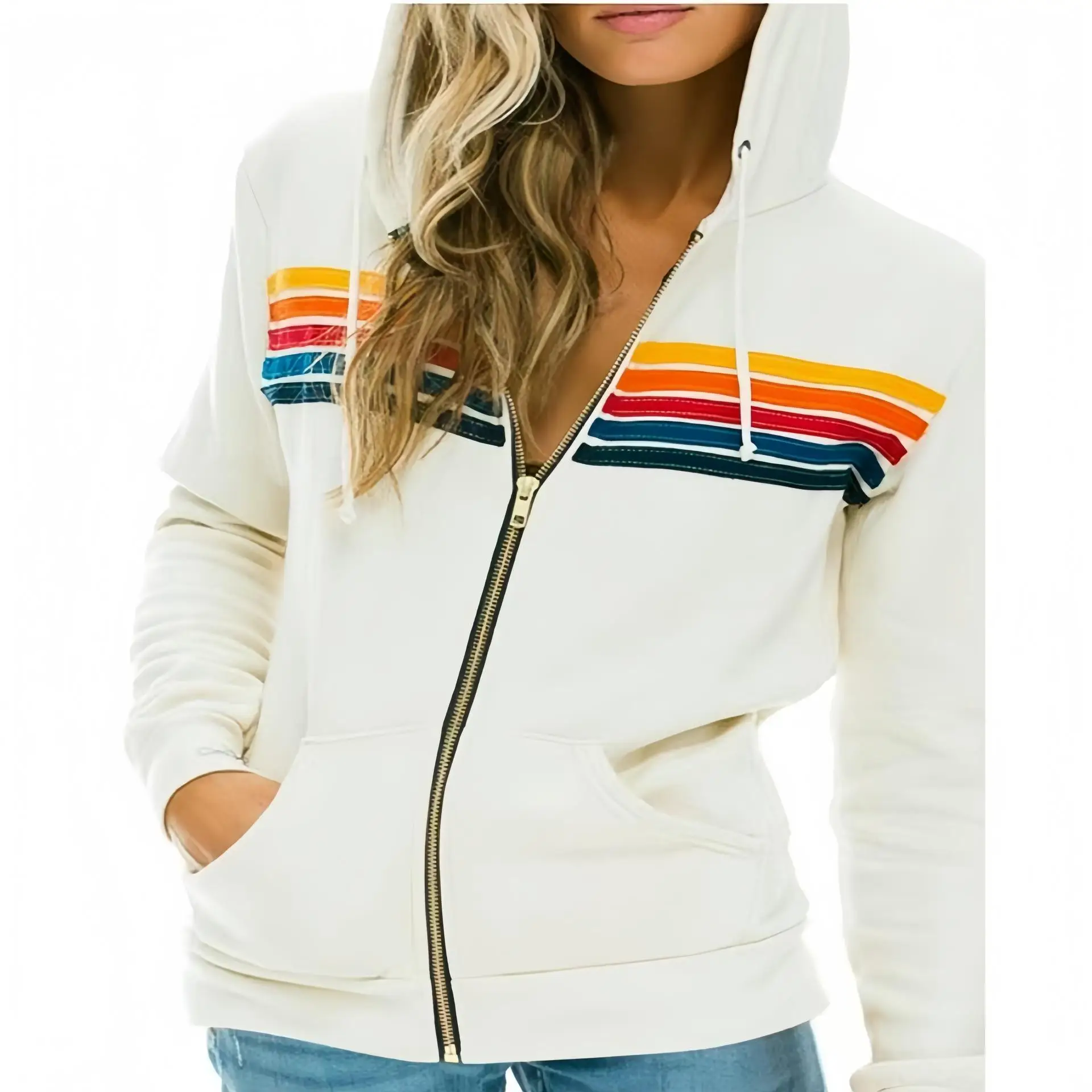 

Loose Fce Hoodie Sweatirt ex Autumn Winter Zipper Hooded Pullover Long Sve Casual Streetwear