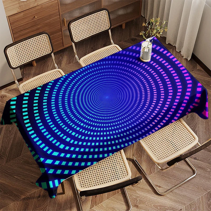 Trippy Pattern Tablecloth Restaurant Kitchen Tablecloth Living Room Home Decoration Rectangular Party Decoration