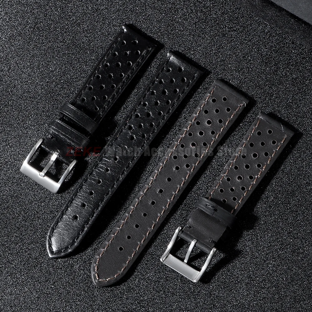 Vintage-Uhrenarmband aus echtem Leder, 18 mm, 20 mm, 22 mm, universell für Herren und Damen, Rindslederarmbänder, atmungsaktives Armband für Seiko Herrenarmband – Detail 5