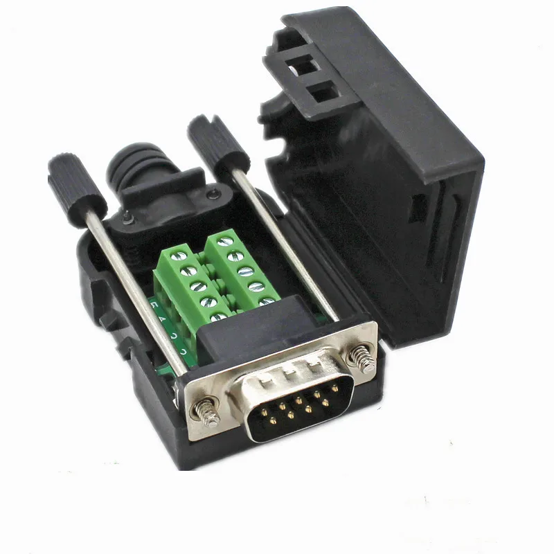 Two Row DB9-pin Solderless Connector RS232/485 Adapter Board 9P Serial Port COM Port Solderless Male and Female Plugs