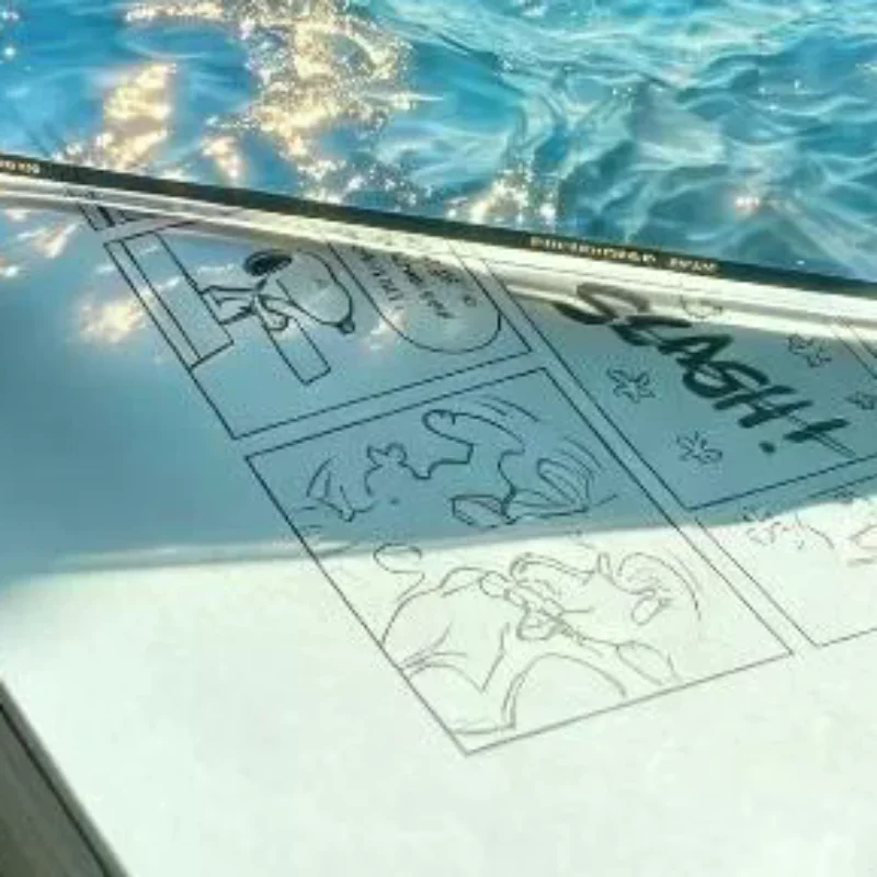 Art Aesthetic Ocean Theme Book Page Clip Acrylic Transparent Ocean Bookmark Waves Sailboats Sunrise Ocean Scenery Reading Mark
