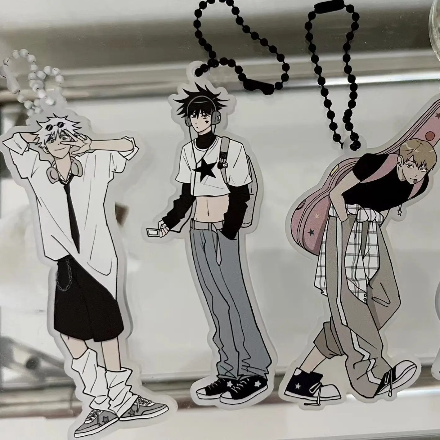 

Anime for Jujutsu Kaisen Gojo Satoru Fushiguro Megumi Fushiguro Toji Acrylic Keychain Bag Pendant Gifts Gu Mei