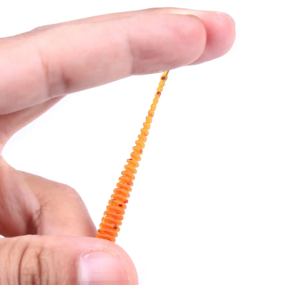 مضيئة 10-50 قطعة/الحقيبة T الذيل سيليكون لينة الطعم الصيد الديدان الاصطناعية لينة السحر الكارب الصيد اكسسوارات #5