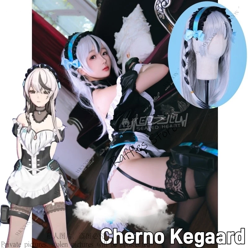 Cherno Kegaard Cosplay Snowbreak: Containment Zone Costume Wig Game Cos Woman Adult Paradoxical Role Play Maid Uniform Set