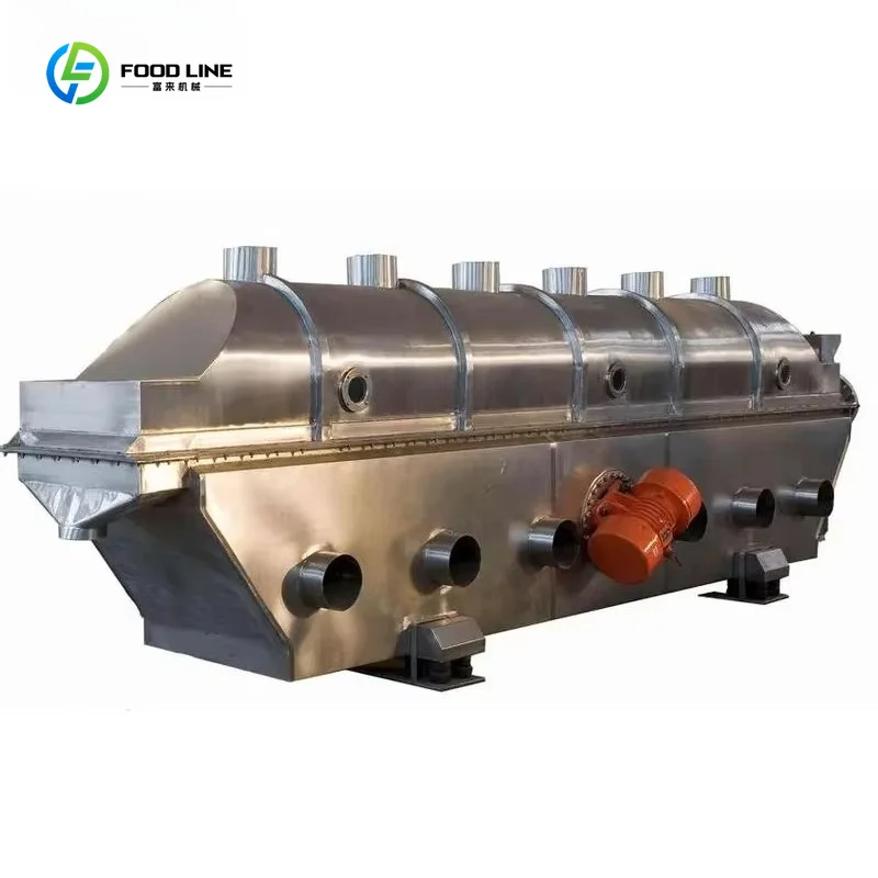 Industrial Fluid Bed Dryer Salt Sugar Resin Powder Granule Continuous Vibrating Drying Machine Commercial Sale Support Custom