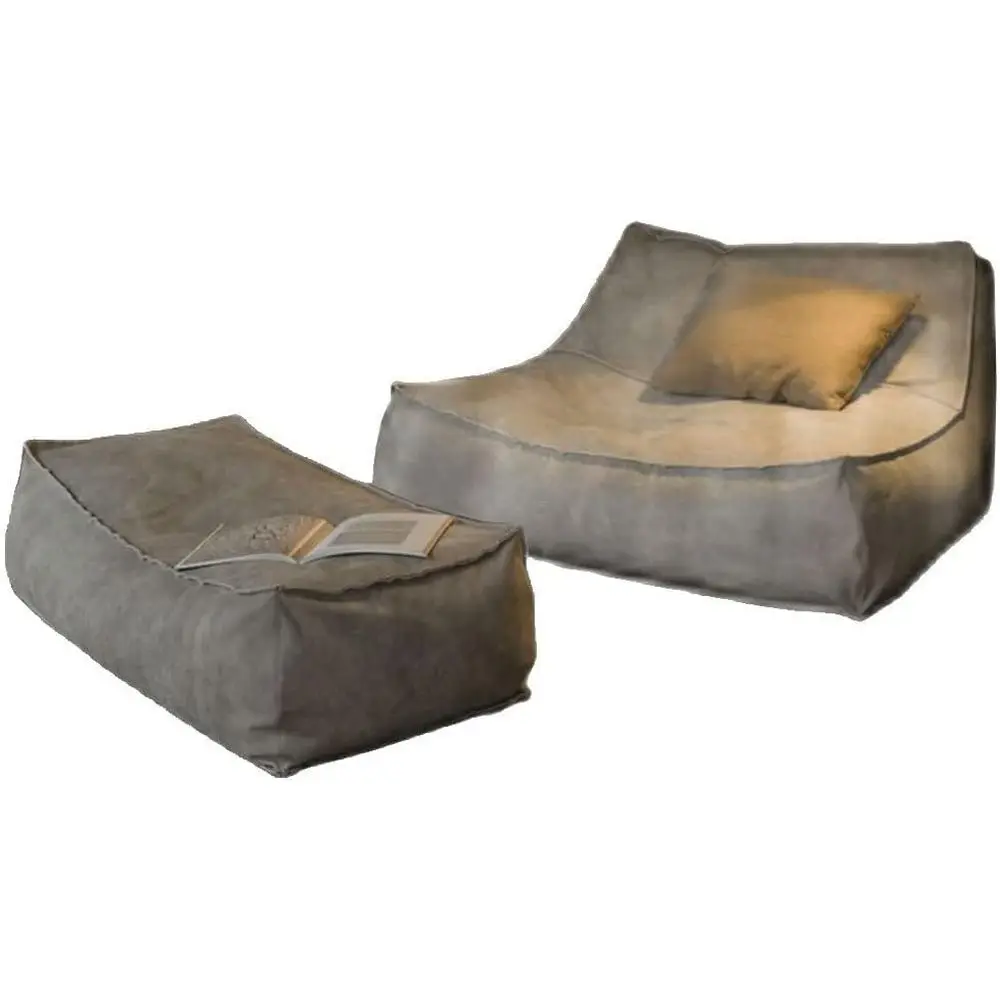 

Водонепроницаемый замшевый чехол для шезлонга, Оттоманка для дивана-кровати на открытом воздухе, Стул для чтения в пляжном лагерь, Серая сумка-погремушка 2-в-1