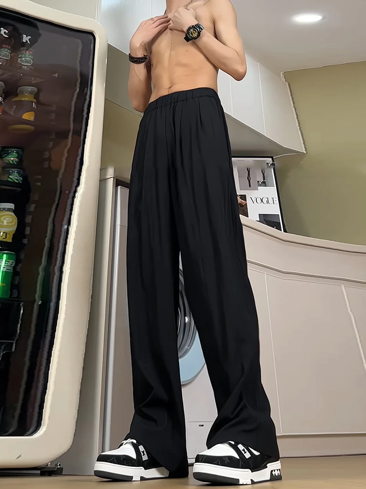 

Мужские летние тонкие брюки Bla Ice Silk с широкими штанинами, прямого кроя, быстросохнущие, свободные, повседневные, от бренда Mtian, для кондиционированных помещений