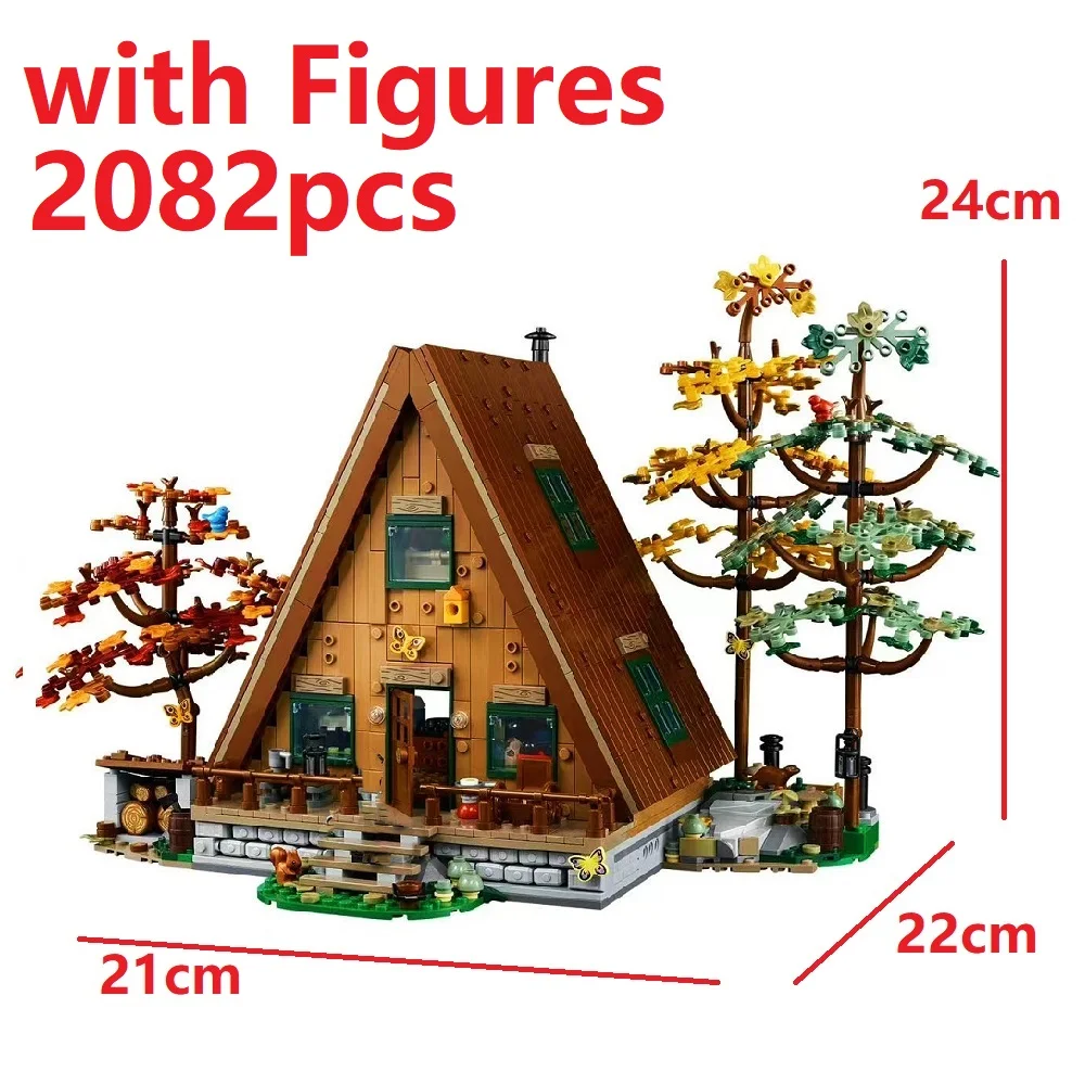 

City Street View 21338 Forest A- Frame Cabin Tree House Model Expert Modular Building Block Brick Cottage Toy for Kids Gifts